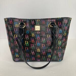 Dooney & Bourke Multi Color Monogram DB75 Nelly Tote Shoulder Bag